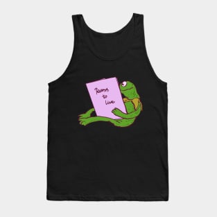 kermit the frog reading a book on reasons to live / the muppets meme Tank Top